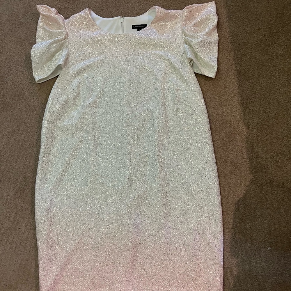 Lame Bryant pink to white to pink gradient dress
